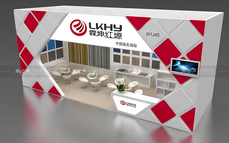 霖坤紅塬-地材展臺設(shè)計搭建案例