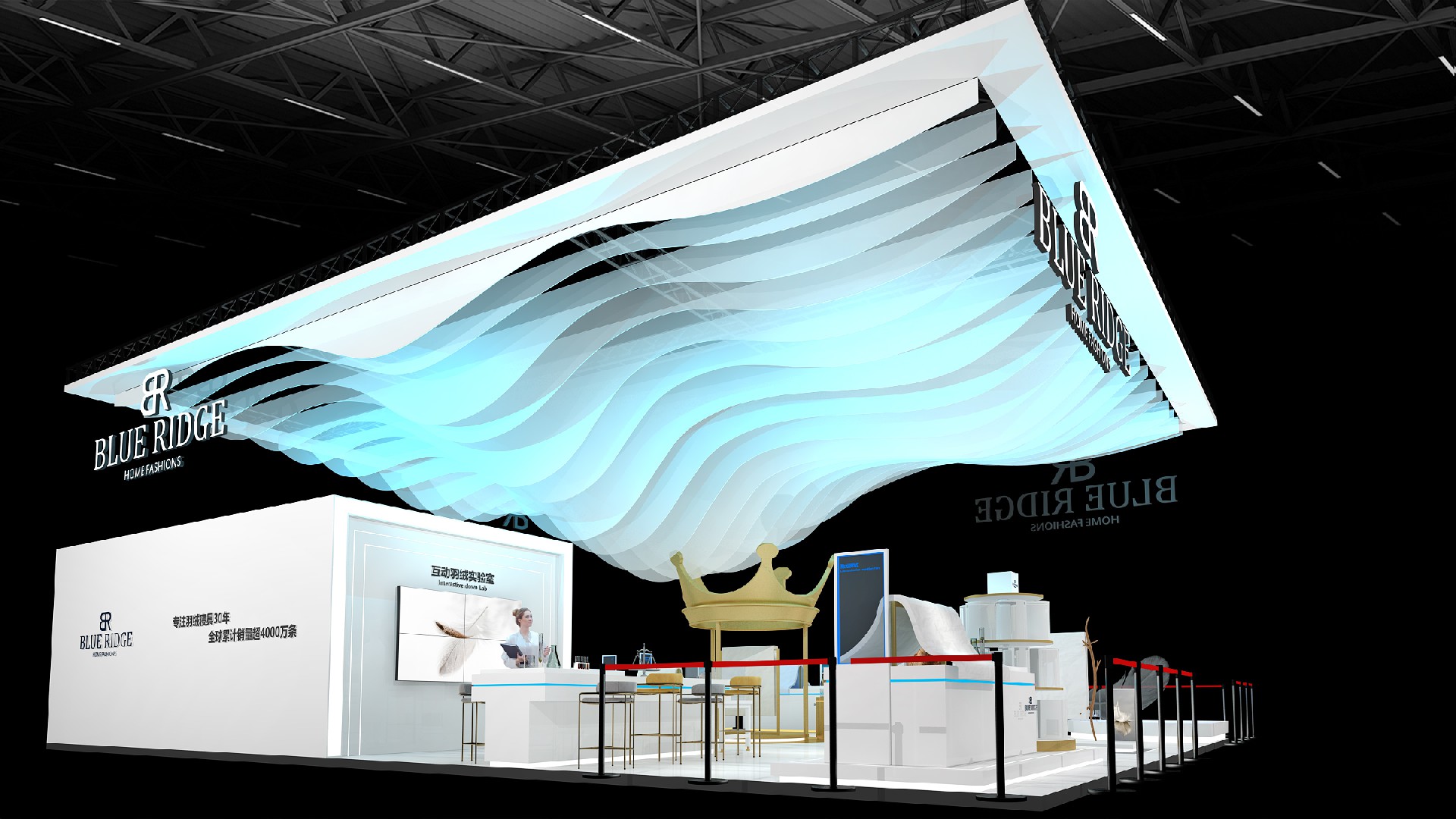 藍嶺家紡-上海展會展會展臺設計搭建案例