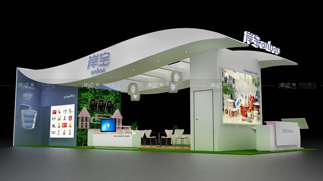 南京岸寶紙制品酒店用品展展臺設(shè)計(jì)搭建案例